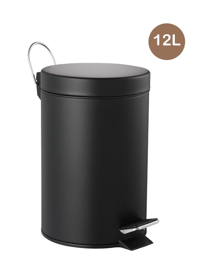 Trust Stainless Steel Trash Bin 12L Black Anti-Fingerprint & Soft Close Lid - Image 1